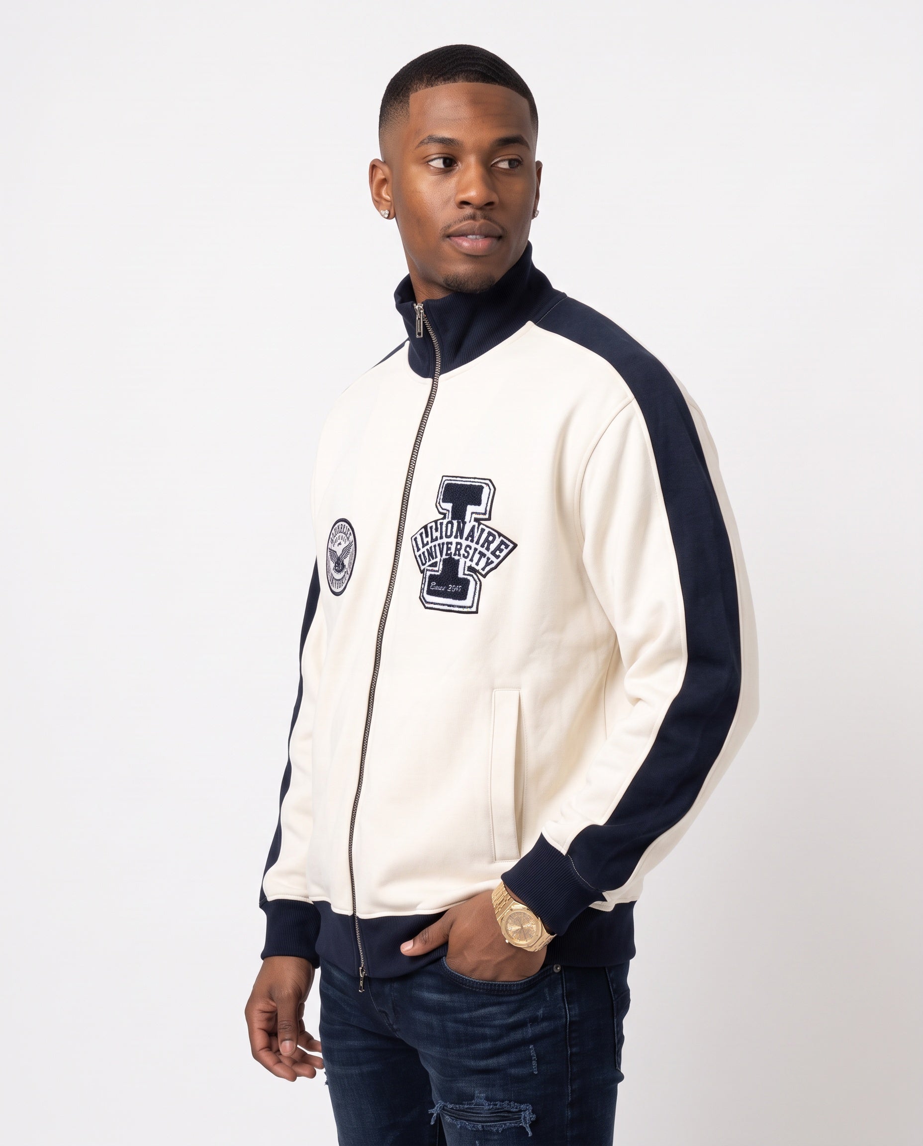 iLLionaire University Contrast Trim Collar Jacket