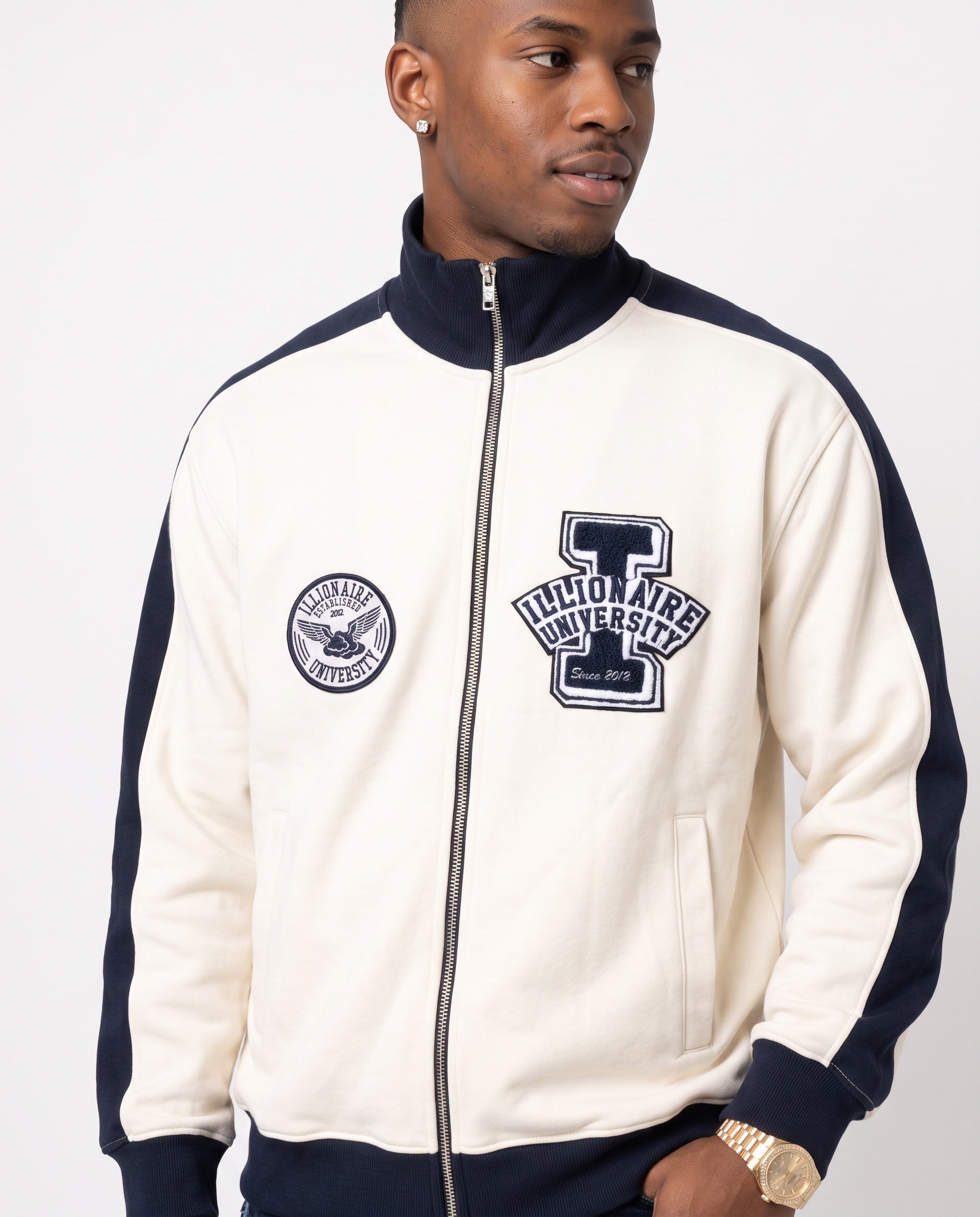 iLLionaire University Contrast Trim Collar Jacket