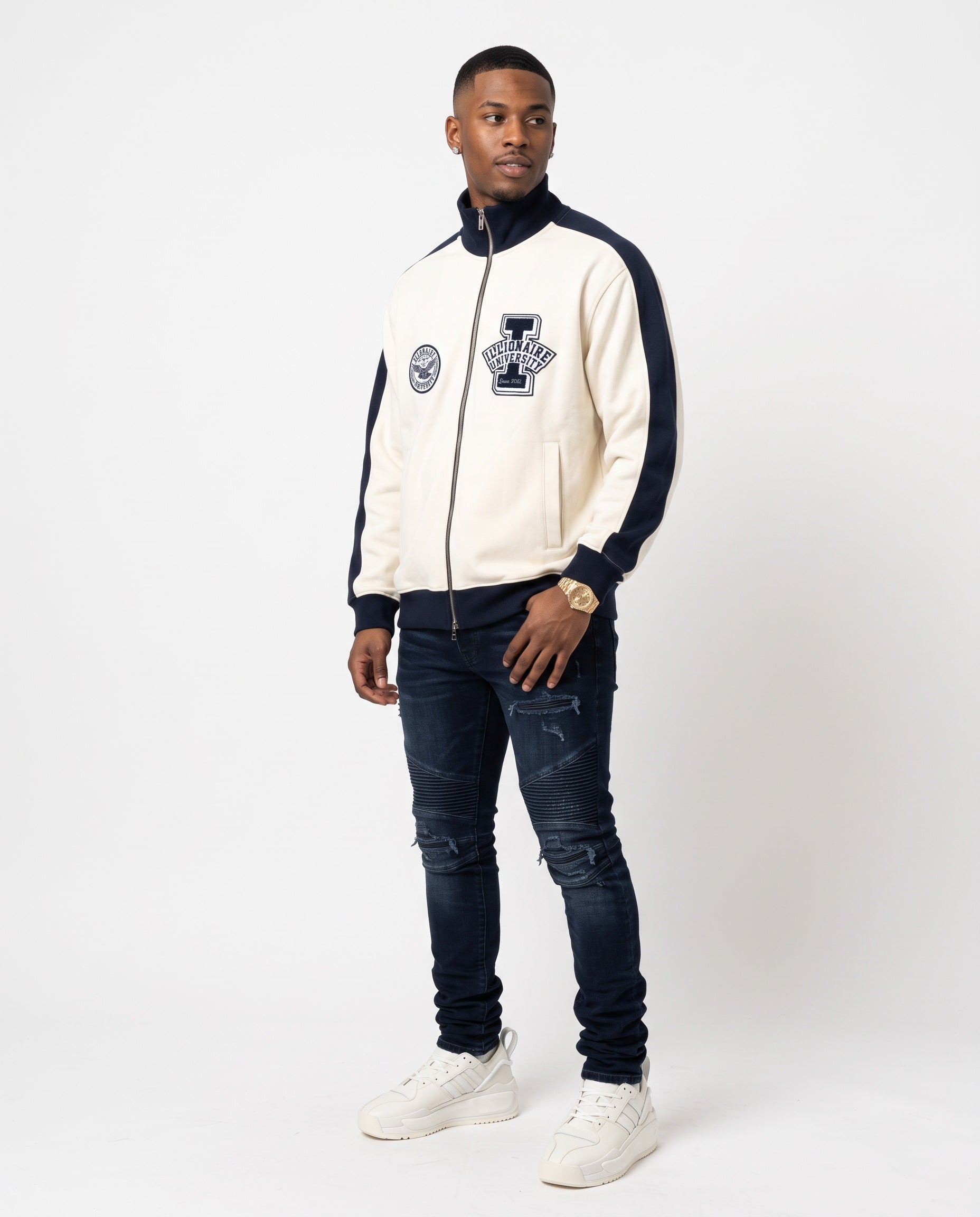 iLLionaire University Contrast Trim Collar Jacket