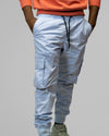 Light Blue iLLionaire Reflective Cargo Jogger Pants BLUE