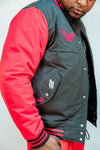 Red and Black iLLionaire World Reflective Varsity Jacket